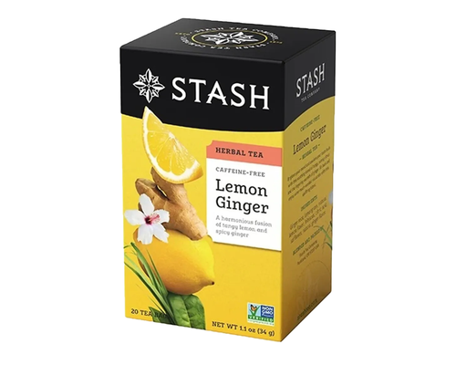 Stash Herbal Tea Lemon Ginger Caffeine Free 20 Tea Bags
